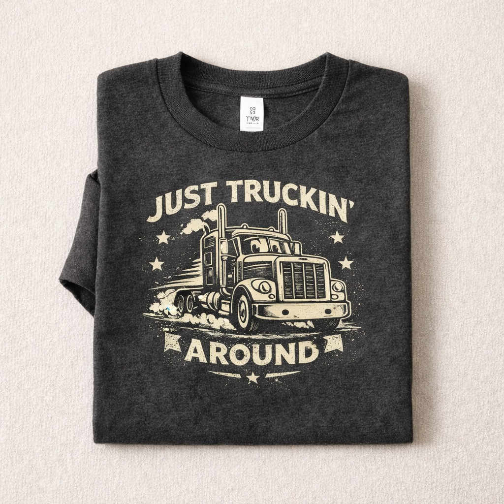 Truck Toddler Shirt, Just Truckin Around Kids Tee, Little Trucker Shirt, Baby Boy Truck Shirt, Country Kid Truck Shirt, Semi Truck Toddler Tee