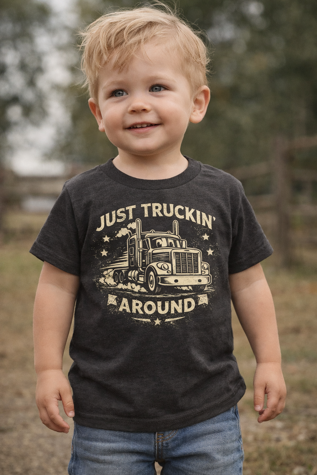 Truck Toddler Shirt, Just Truckin Around Kids Tee, Little Trucker Shirt, Baby Boy Truck Shirt, Country Kid Truck Shirt, Semi Truck Toddler Tee