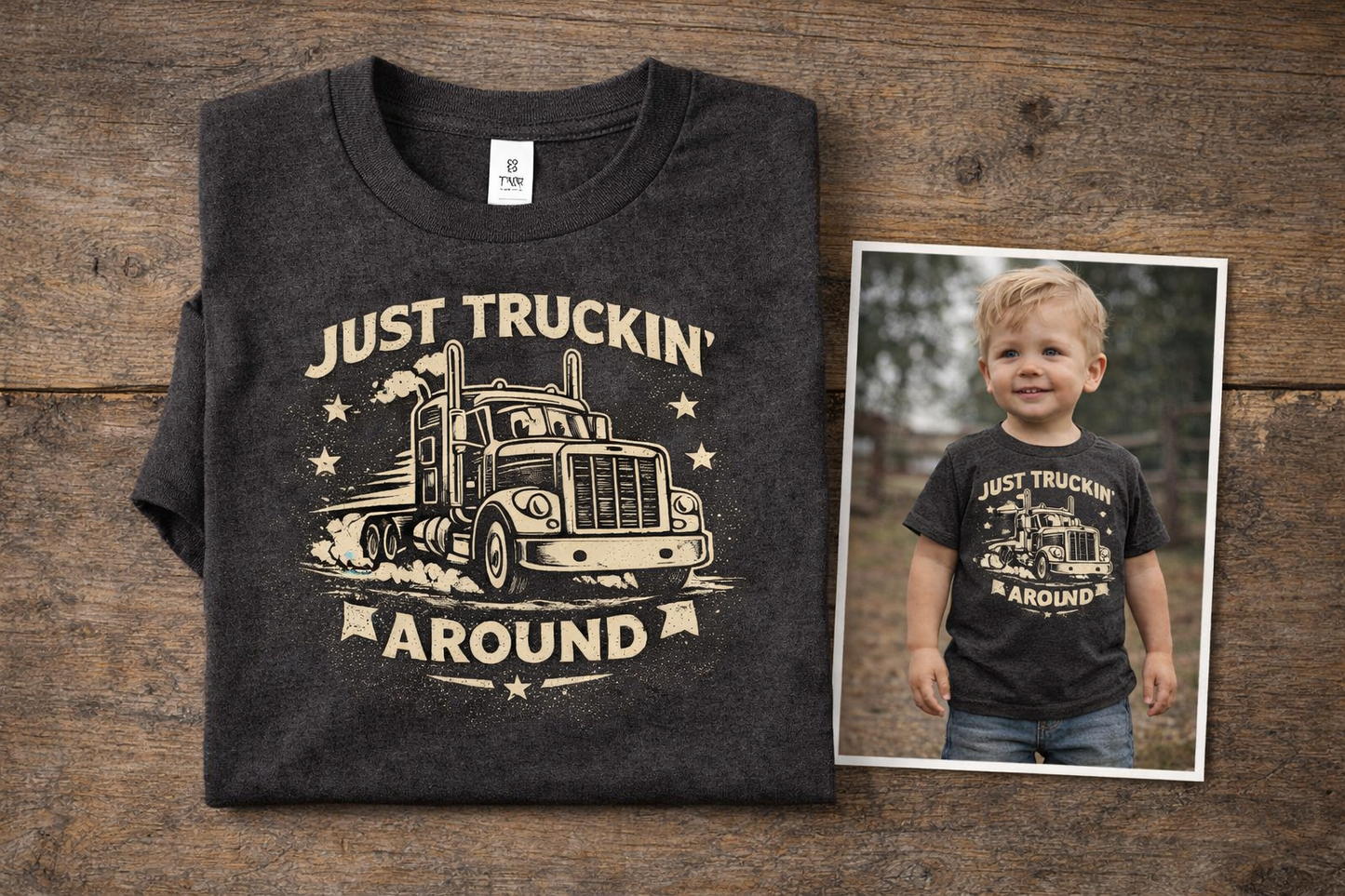 Truck Toddler Shirt, Just Truckin Around Kids Tee, Little Trucker Shirt, Baby Boy Truck Shirt, Country Kid Truck Shirt, Semi Truck Toddler Tee