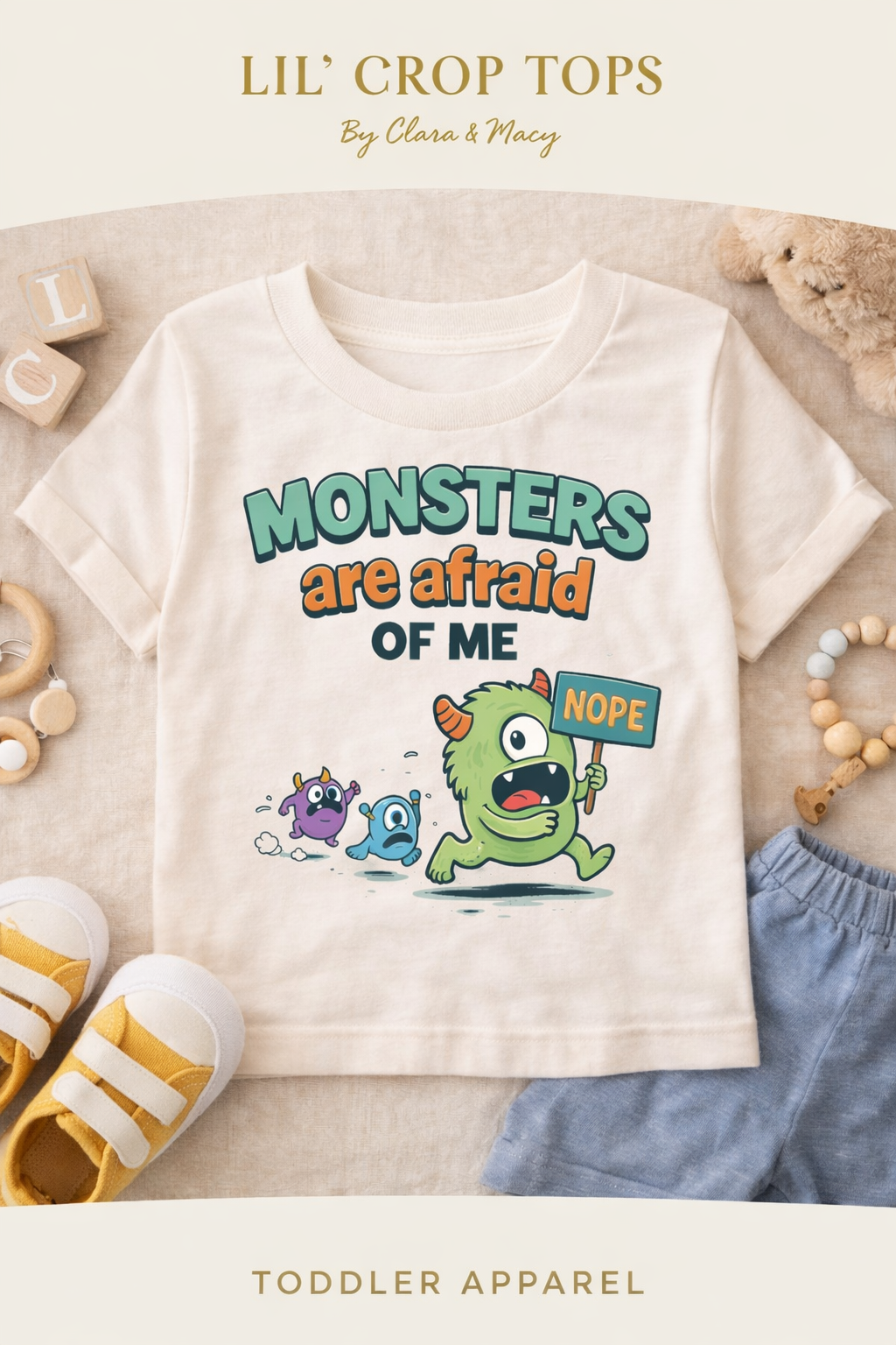 Monsters Are Afraid of Me Kids Shirt – Funny Monster Toddler Tee – Cute Baby Boy Graphic T Shirt – Halloween Kids Shirt – Sizes Baby Toddler Youth