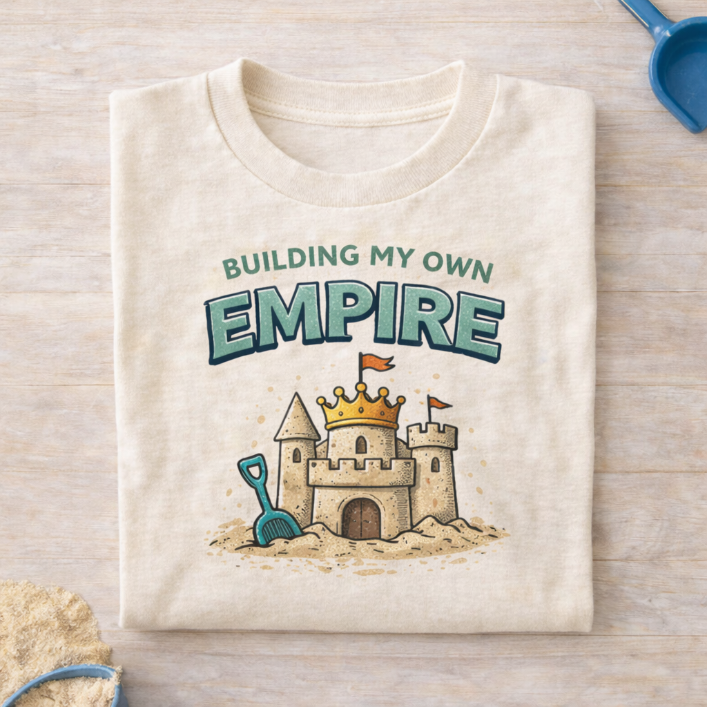 Building My Own Empire Kids Shirt – Funny Toddler Beach Tee – Sandcastle Baby Shirt – Confident Kid Graphic T Shirt – Baby Toddler Youth