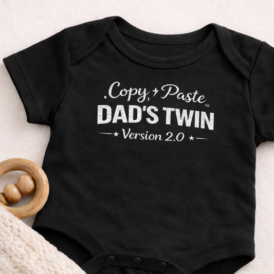Funny Baby Onesie Dad’s Twin | Copy Paste Dad Baby Bodysuit | Newborn Gift for Dad | Father’s Day Baby Outfit | Baby Shower Gift | Cute Baby Onesie