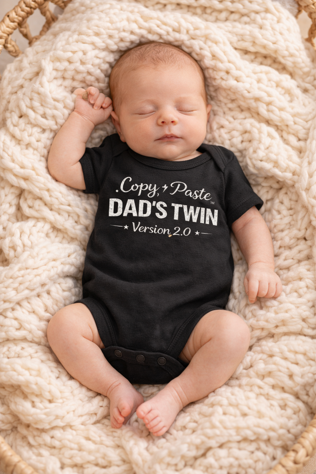 Funny Baby Onesie Dad’s Twin | Copy Paste Dad Baby Bodysuit | Newborn Gift for Dad | Father’s Day Baby Outfit | Baby Shower Gift | Cute Baby Onesie