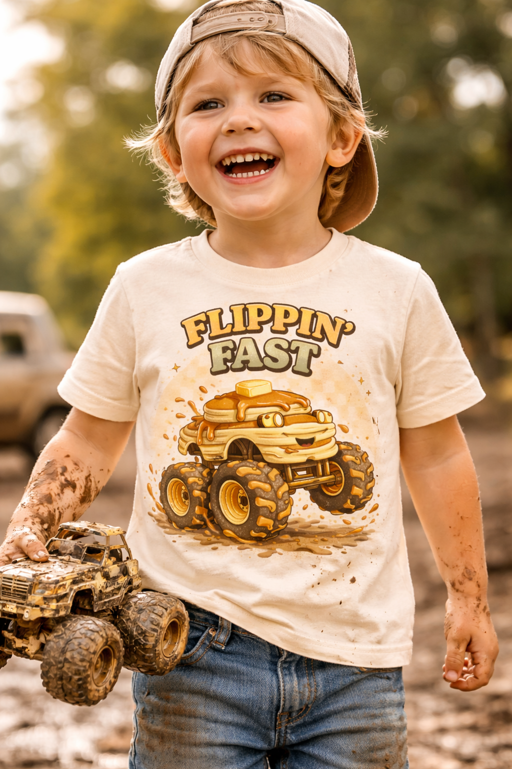 Flippin Fast Toddler Shirt, Funny Pancake Monster Truck Tee, Cute Breakfast Kids Shirt, Funny Food Pun Toddler Tee, Monster Truck Kids Shirt
