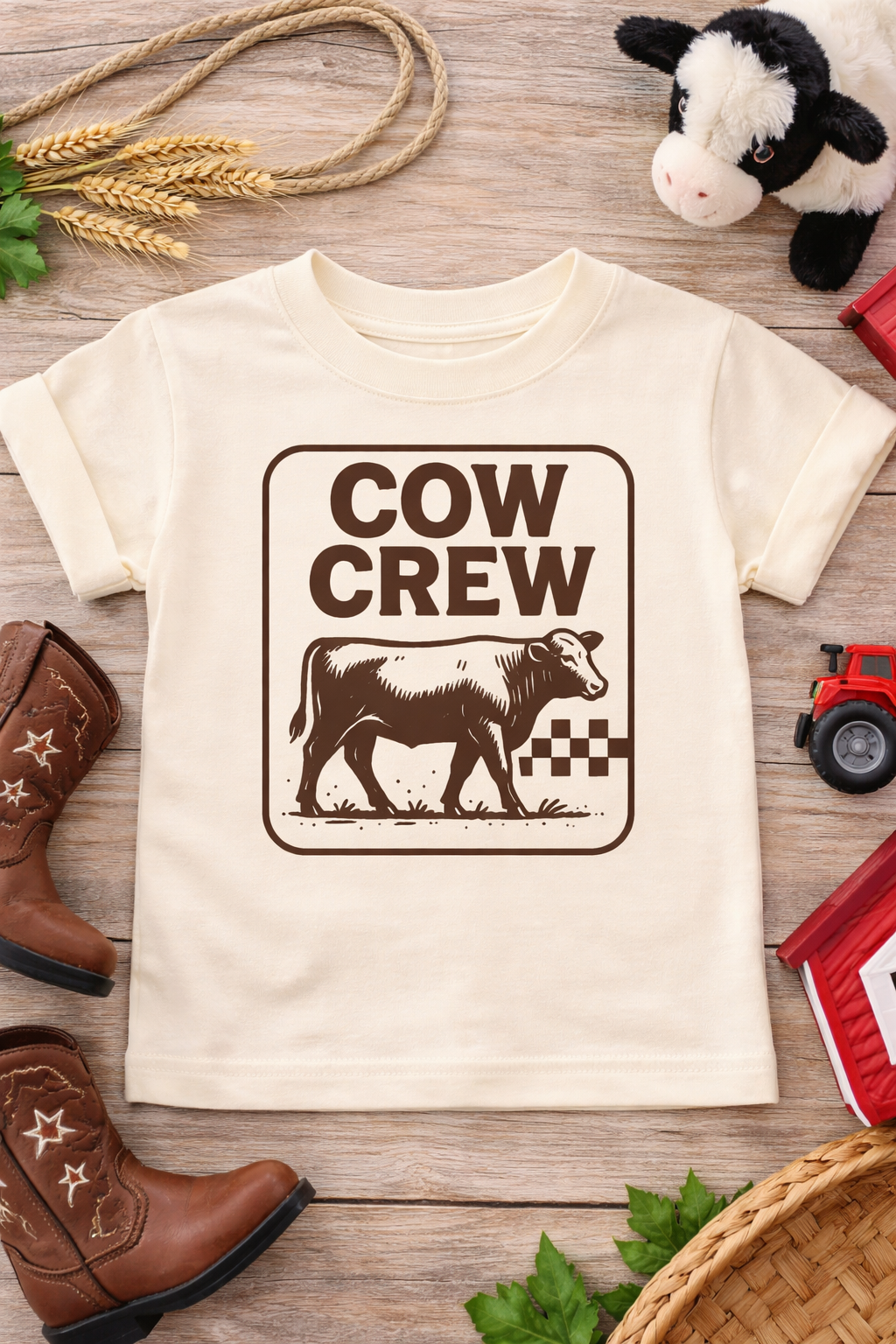 Cow Crew Toddler Shirt, Farm Kid Shirt, Country Kids Tee, Farm Life Baby Shirt, Western Toddler Outfit, Farm Animal Shirt, Cowboy Kid Gift
