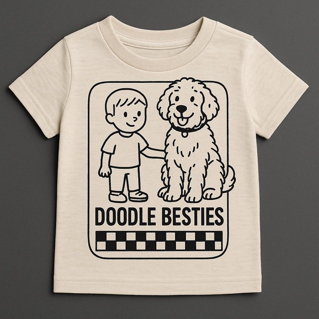 Doodle Besties Toddler Shirt, Goldendoodle Kid Shirt, Dog Lover Kids Tee, Dog Best Friend Shirt, Puppy Lover Toddler Tee, Kids Dog Shirt
