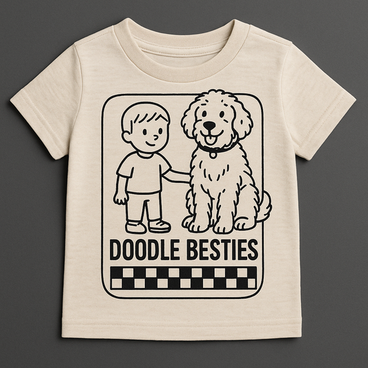 Doodle Besties Toddler Shirt, Goldendoodle Kid Shirt, Dog Lover Kids Tee, Dog Best Friend Shirt, Puppy Lover Toddler Tee, Kids Dog Shirt