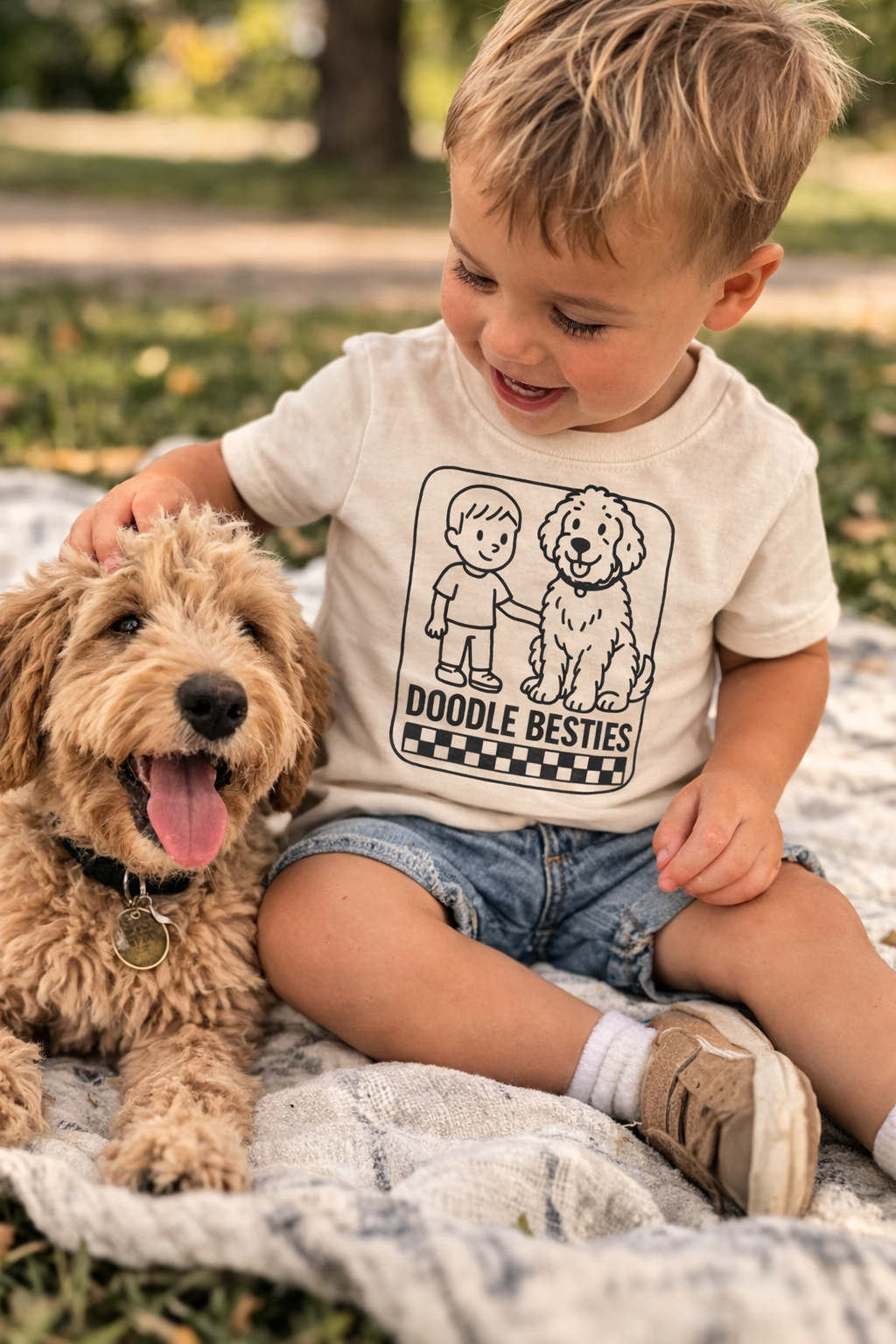 Doodle Besties Toddler Shirt, Goldendoodle Kid Shirt, Dog Lover Kids Tee, Dog Best Friend Shirt, Puppy Lover Toddler Tee, Kids Dog Shirt