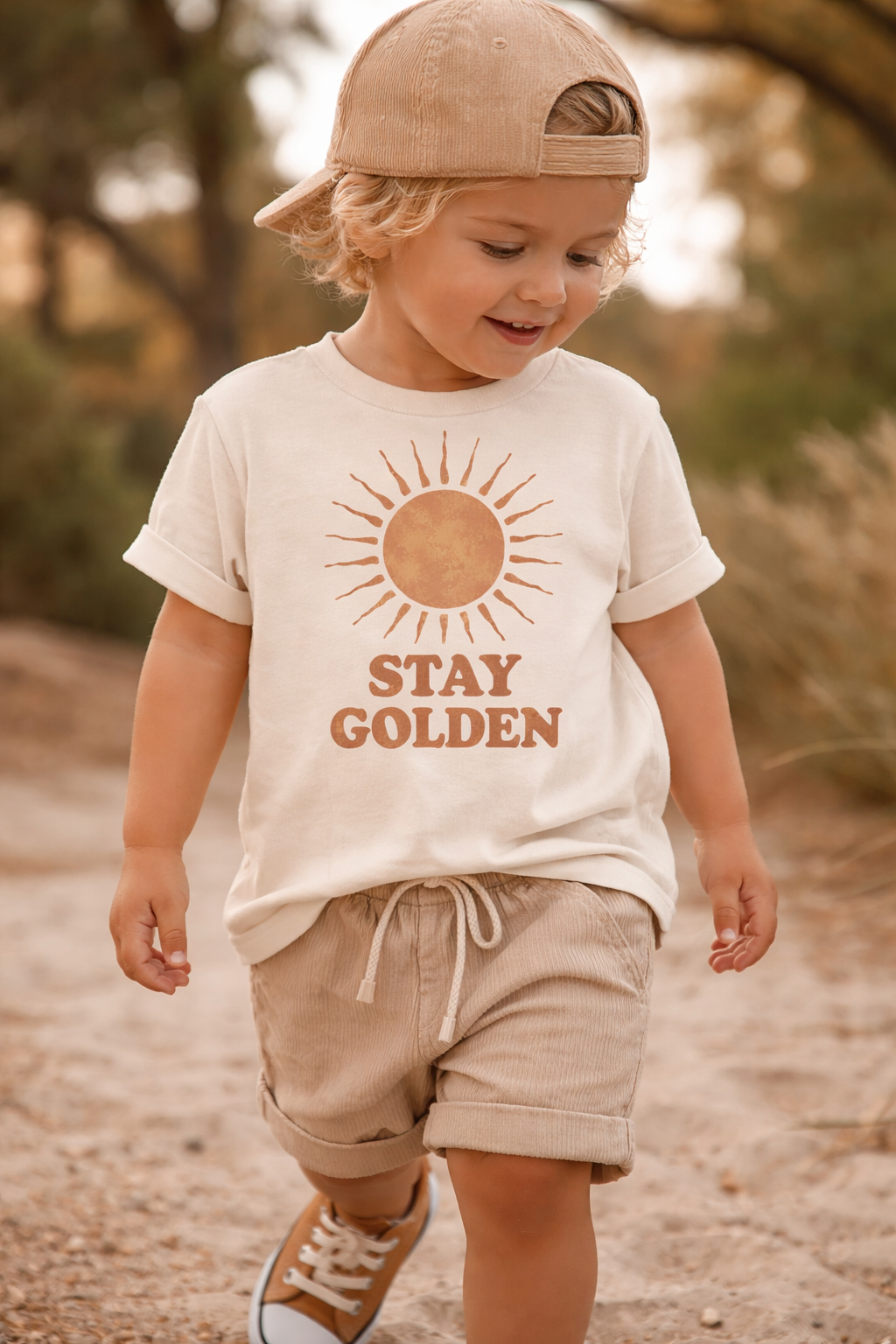 Stay Golden Toddler Shirt, Retro Sun Kids Tee, Boho Sunshine Toddler Shirt, Neutral Kids Graphic Tee, Baby Toddler Youth Shirt, Summer Kids Outfit