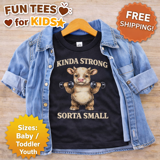 Funny Farm Kid Shirt, Kinda Strong Sorta Small Toddler Shirt, Cute Cow Kids Shirt, Farm Life Kids Tee, Country Toddler Shirt, Baby Toddler Youth