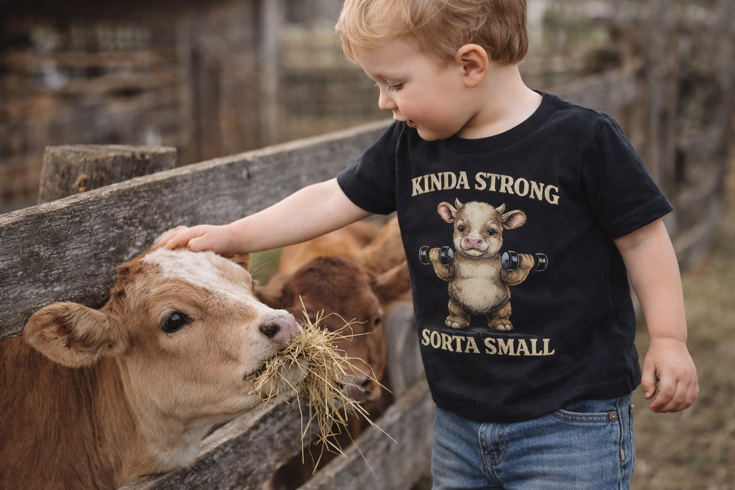 Funny Farm Kid Shirt, Kinda Strong Sorta Small Toddler Shirt, Cute Cow Kids Shirt, Farm Life Kids Tee, Country Toddler Shirt, Baby Toddler Youth
