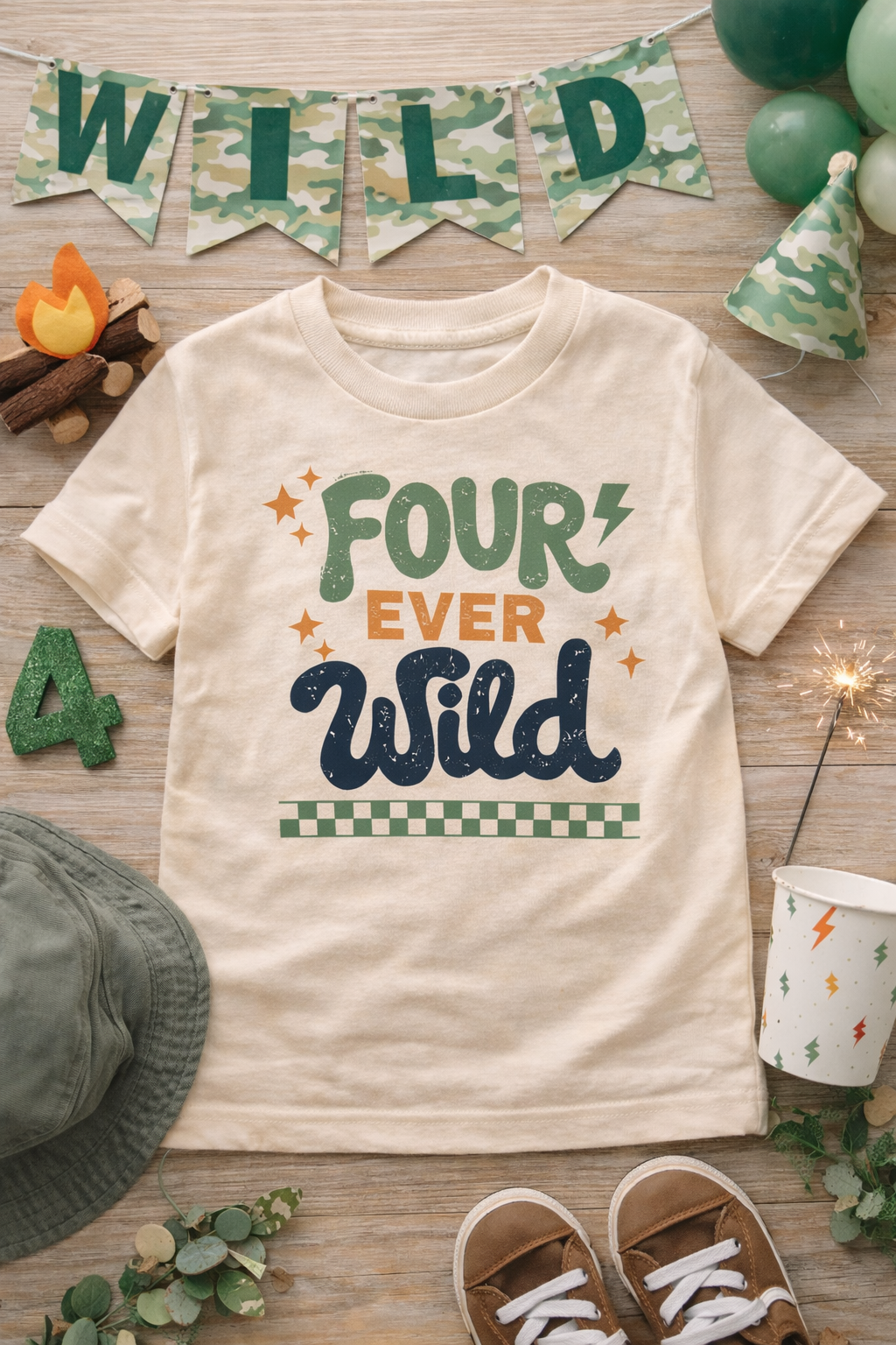 Four Ever Wild Birthday Shirt | 4th Birthday Shirt Boy | Wild Four Birthday Outfit | Toddler Birthday Shirt | 4 Year Old Birthday Tee