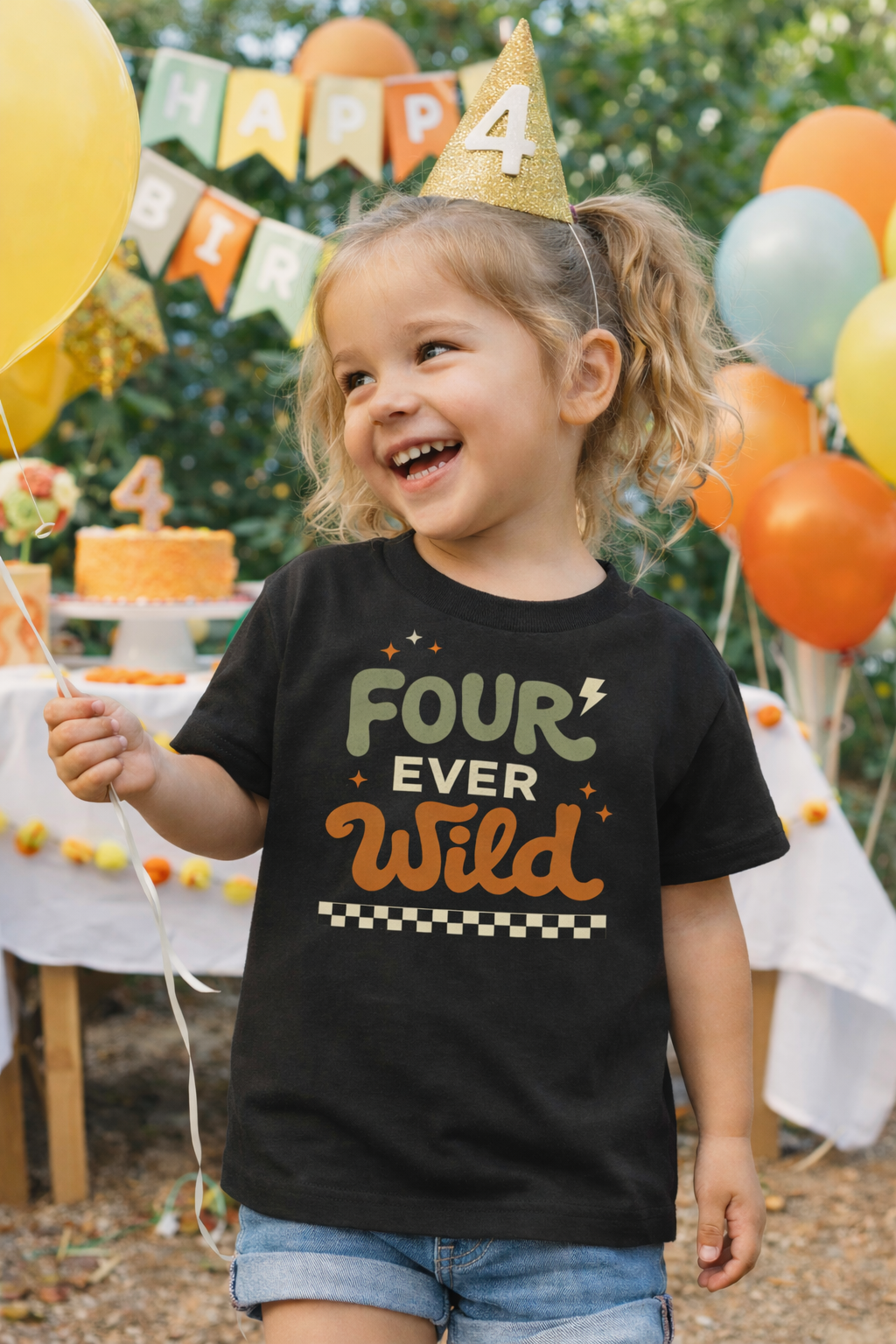 4th Birthday Shirt Four Ever Shirt Kids 4 Year Old Birthday Outfit Girl or Boy Fourth Birthday Tee Four Ever Loved Party Shirt Kids Gift