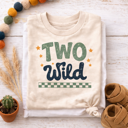 Two Wild Birthday Shirt, 2nd Birthday Outfit, Two Wild Toddler Shirt, 2 Year Old Birthday Shirt, Retro Kids Birthday Tee, Wild Two Birthday