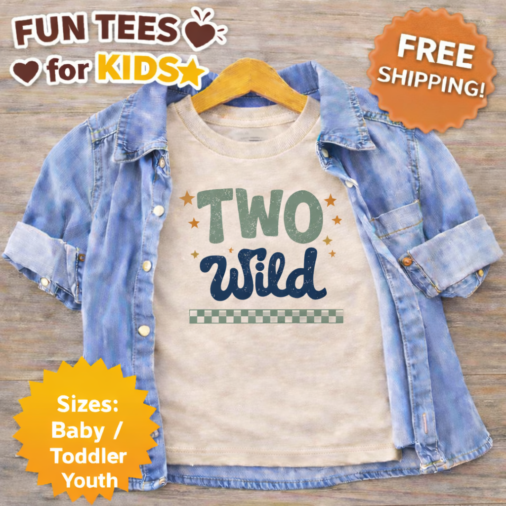 Two Wild Birthday Shirt, 2nd Birthday Outfit, Two Wild Toddler Shirt, 2 Year Old Birthday Shirt, Retro Kids Birthday Tee, Wild Two Birthday