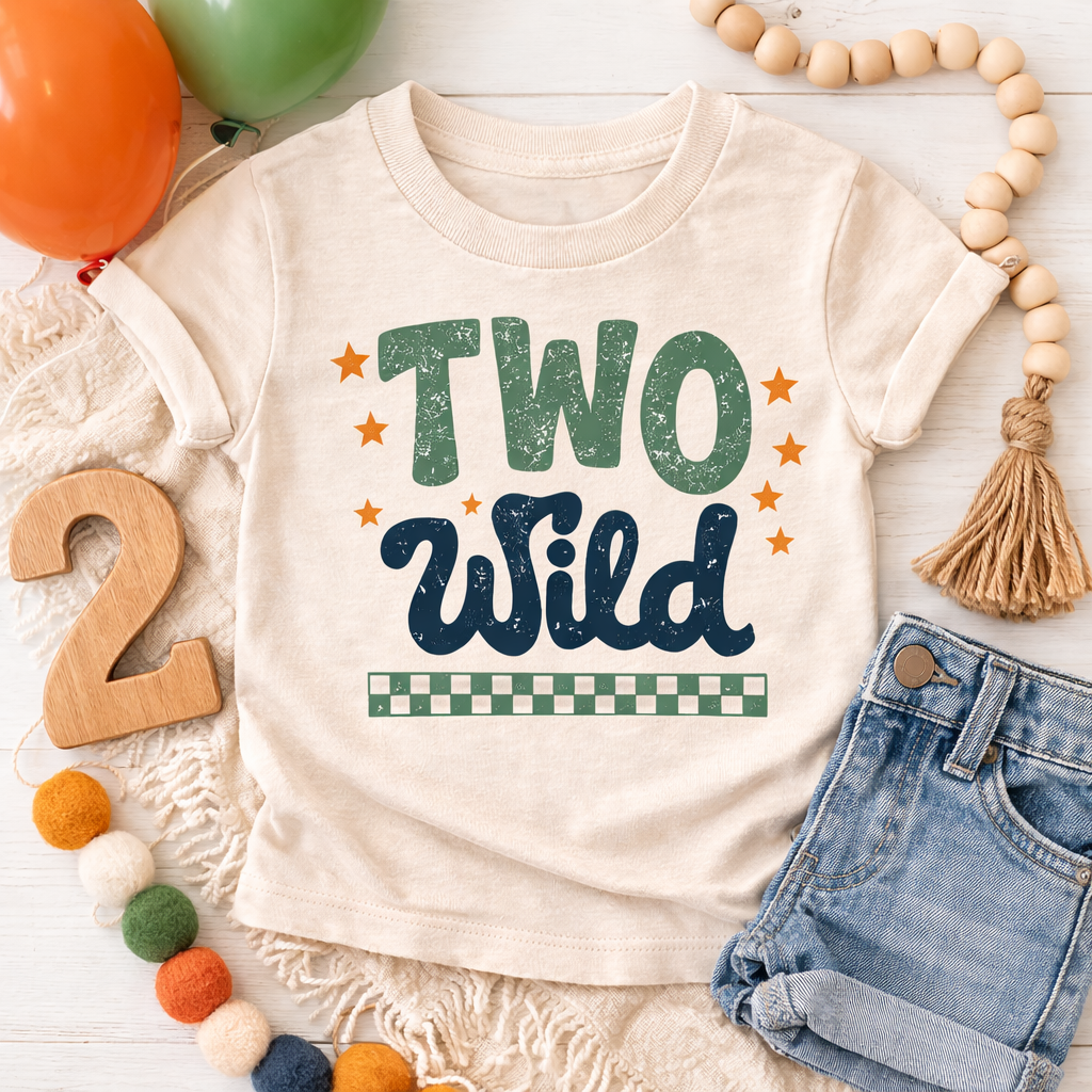 Two Wild Birthday Shirt, 2nd Birthday Outfit, Two Wild Toddler Shirt, 2 Year Old Birthday Shirt, Retro Kids Birthday Tee, Wild Two Birthday