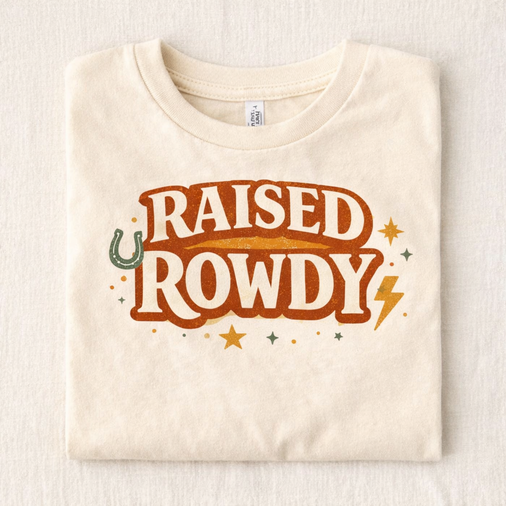 Raised Rowdy Toddler Shirt, Country Kid Shirt, Western Toddler Shirt, Cowboy Baby Tee, Country Boy Shirt, Southern Kids Clothing