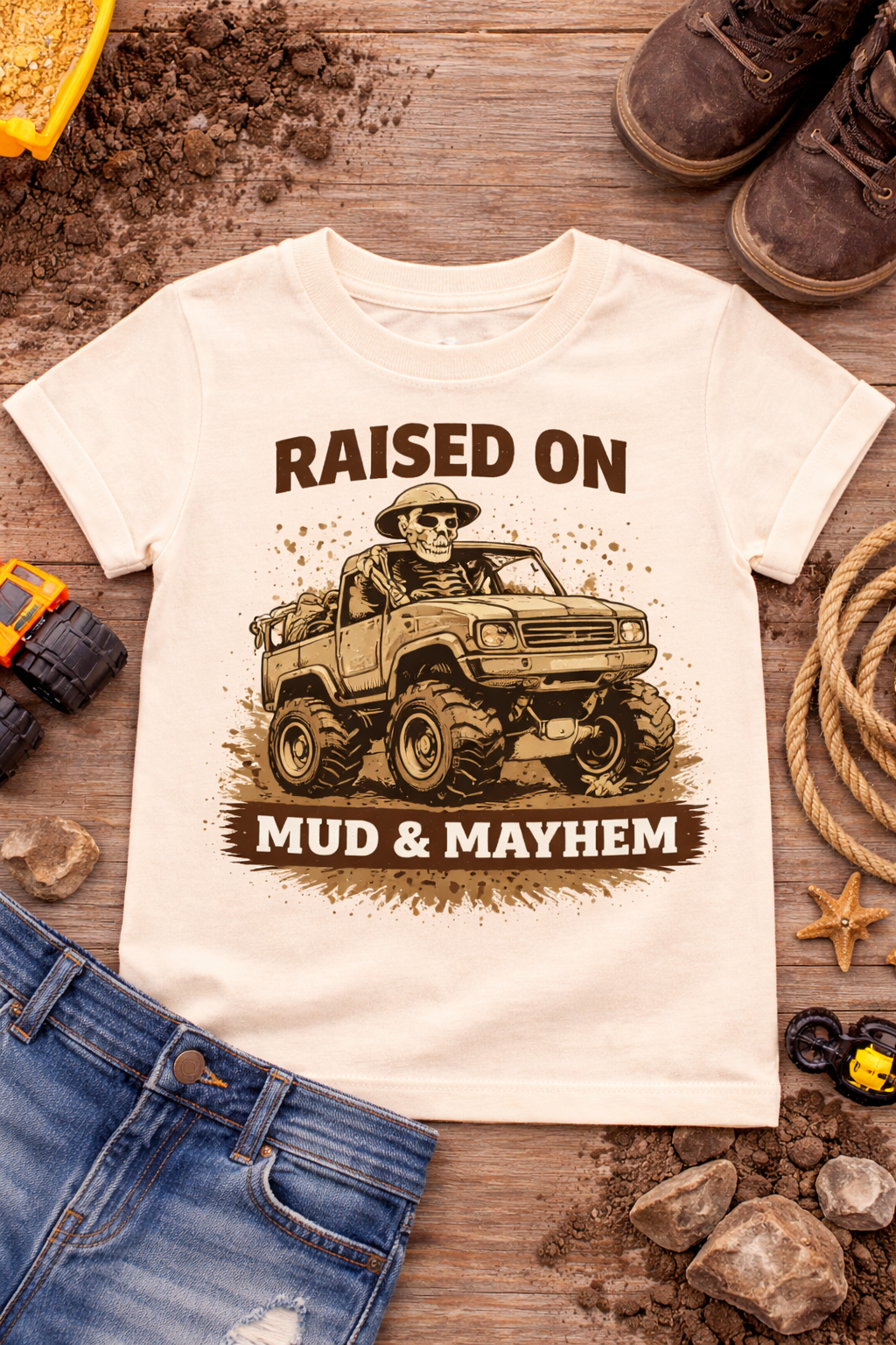 Raised On Mud & Mayhem Toddler Shirt, Monster Truck Kids Shirt, Country Boy Toddler Tee, Mud Truck Kid Shirt, Little Trucker Shirt, Farm Kid Shirt