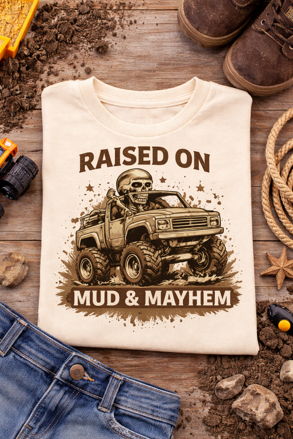 Raised On Mud & Mayhem Toddler Shirt, Monster Truck Kids Shirt, Country Boy Toddler Tee, Mud Truck Kid Shirt, Little Trucker Shirt, Farm Kid Shirt