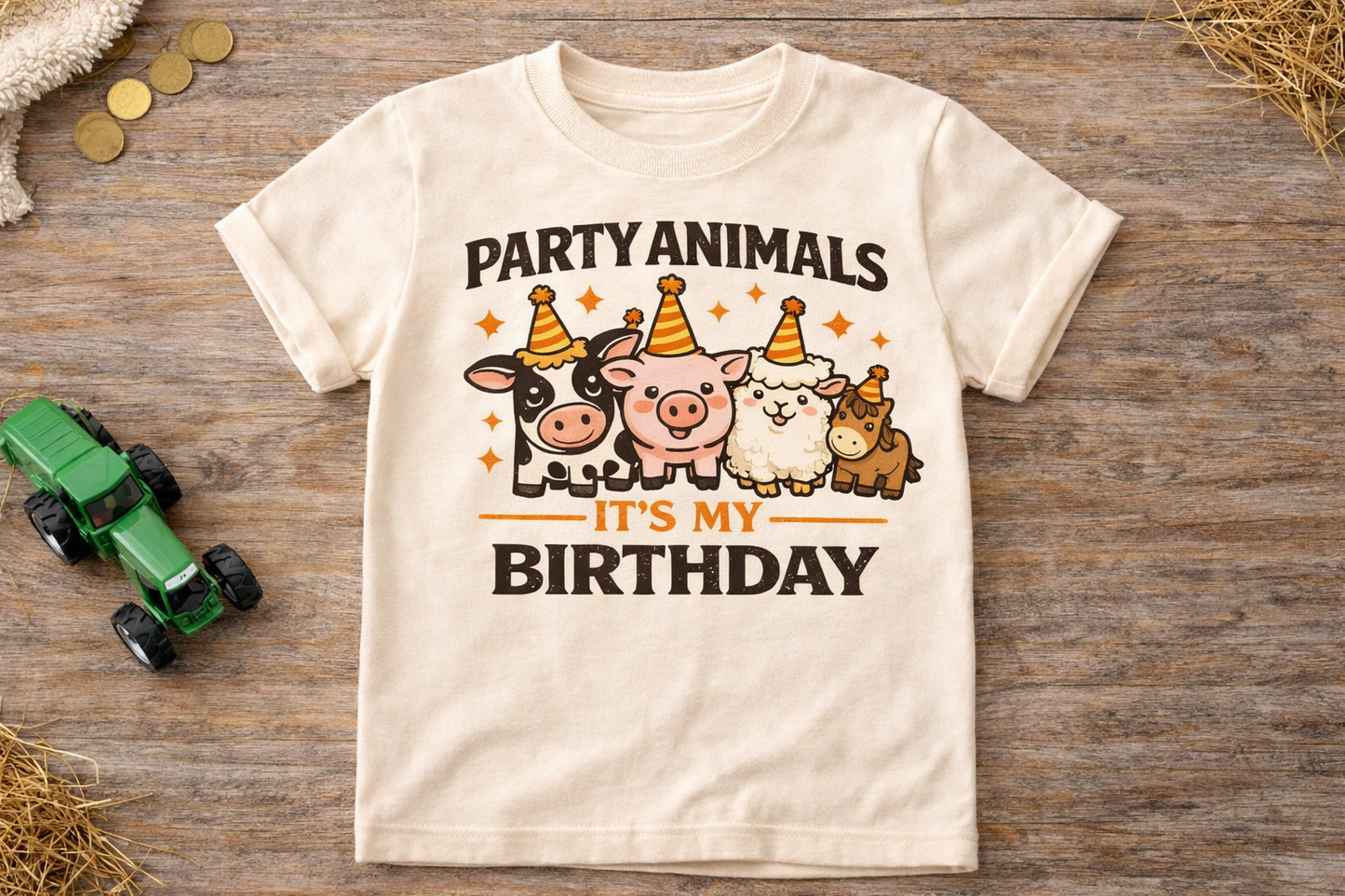 Party Animals It's My Birthday Shirt, Farm Birthday Toddler Tee, Barnyard Animal Party Outfit, Cute Kids Birthday Shirt for Boys Girls