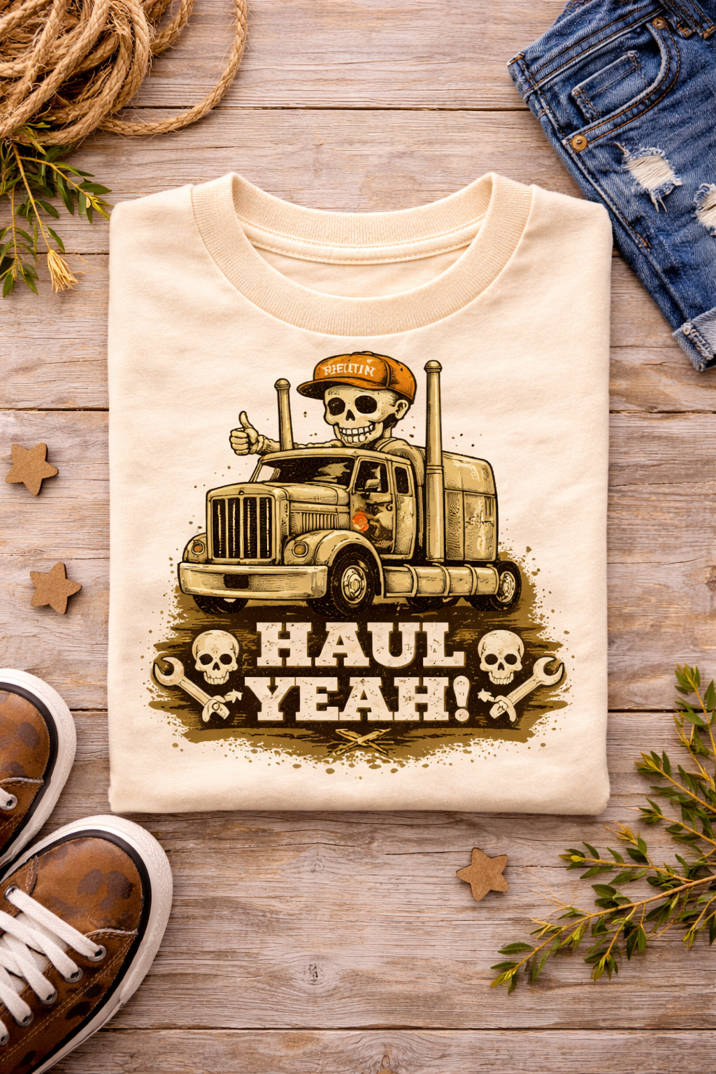 Haul Yeah Kids Truck Shirt, Funny Semi Truck Toddler Tee, Skeleton Trucker Graphic Top, Cool Big Rig Youth Shirt, Truck Lover Gift