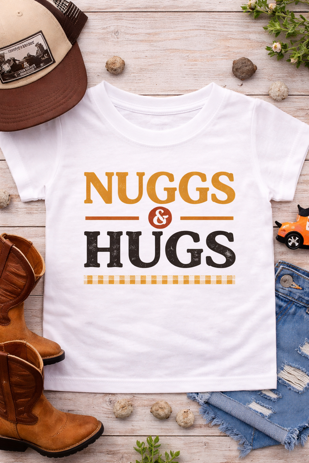 Nuggs and Hugs Toddler Shirt, Funny Chicken Nugget Kids Tee, Cute Fast Food Pun T Shirt, Birthday Gift for Boys Girls Toddlers Outfit