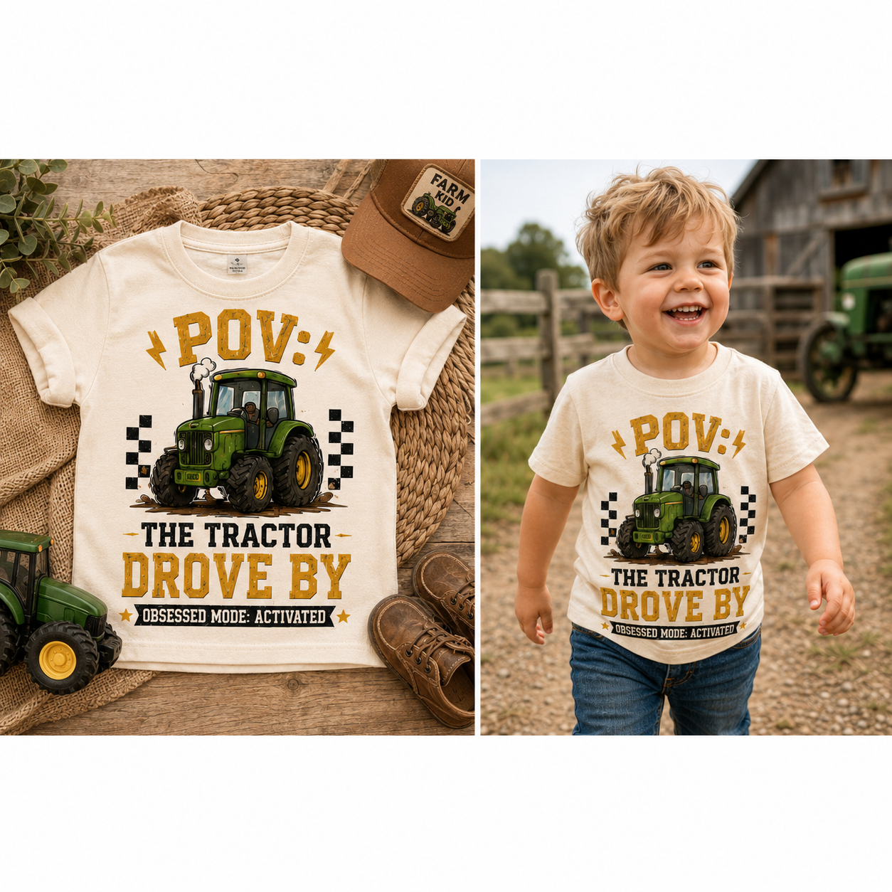 POV The Tractor Drove By Toddler