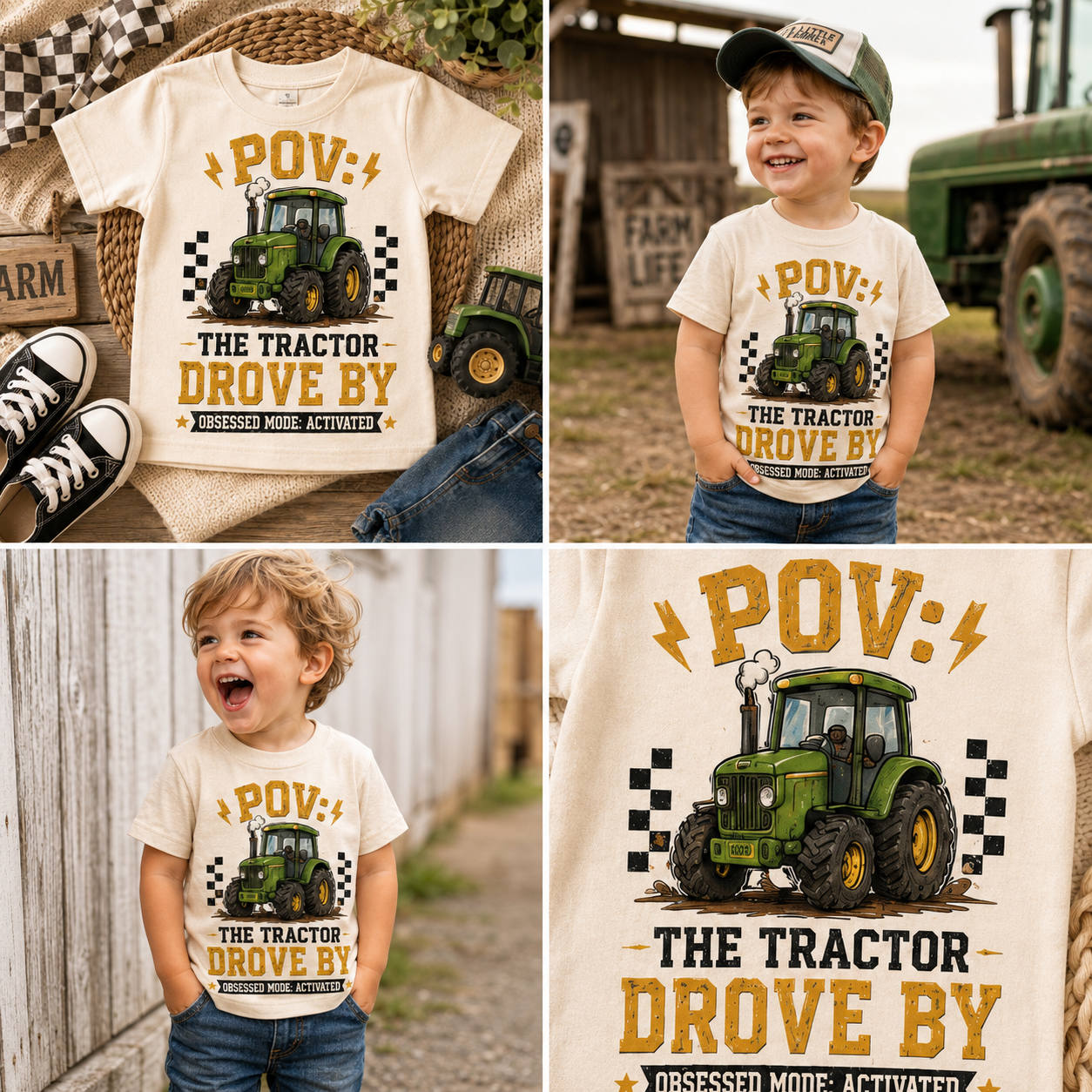 POV The Tractor Drove By Toddler