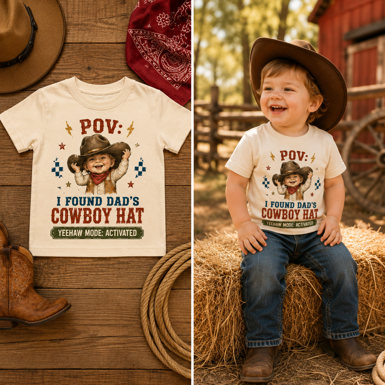 POV I Found Dad's Cowboy Hat Toddler