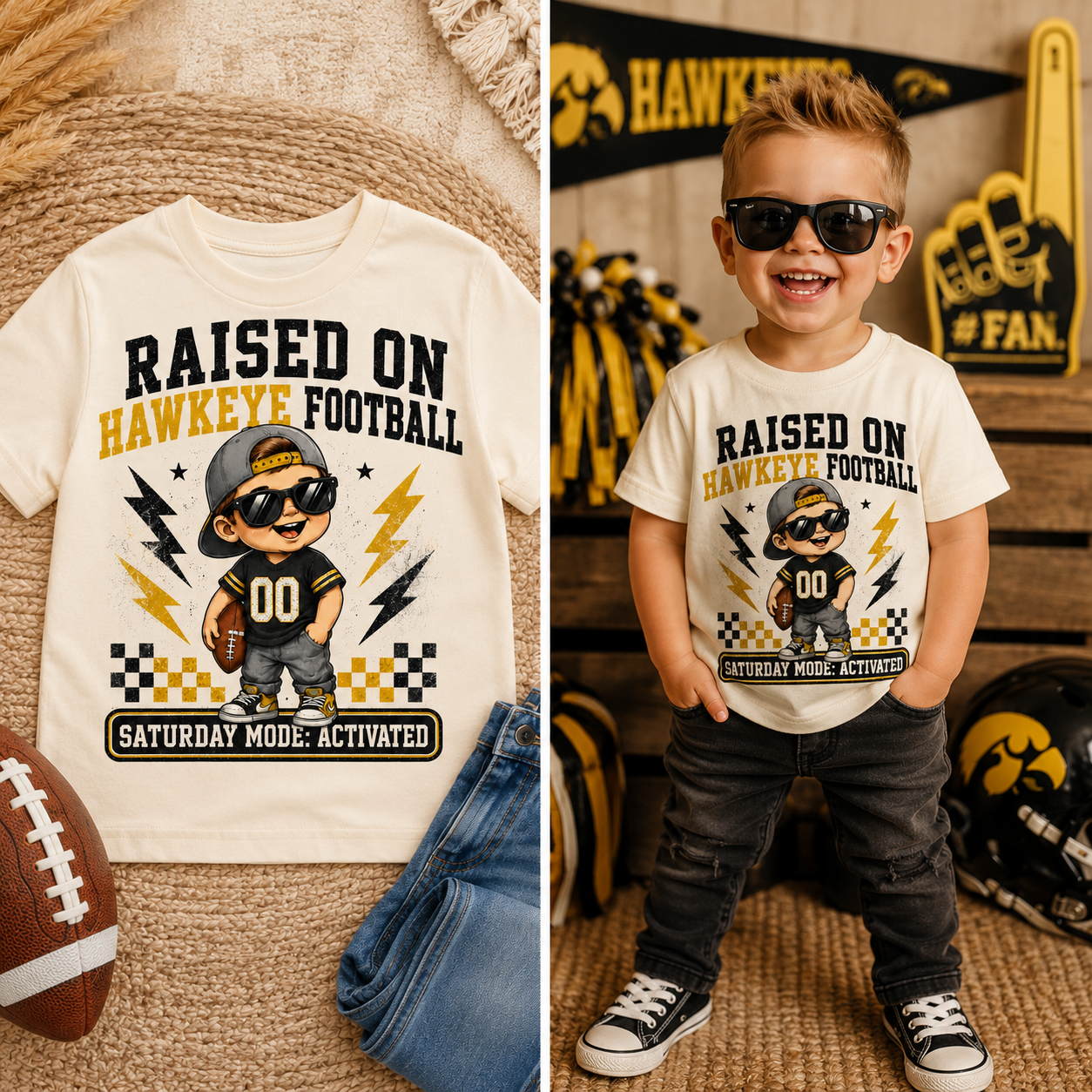Raised on Hawkeye Football Toddler