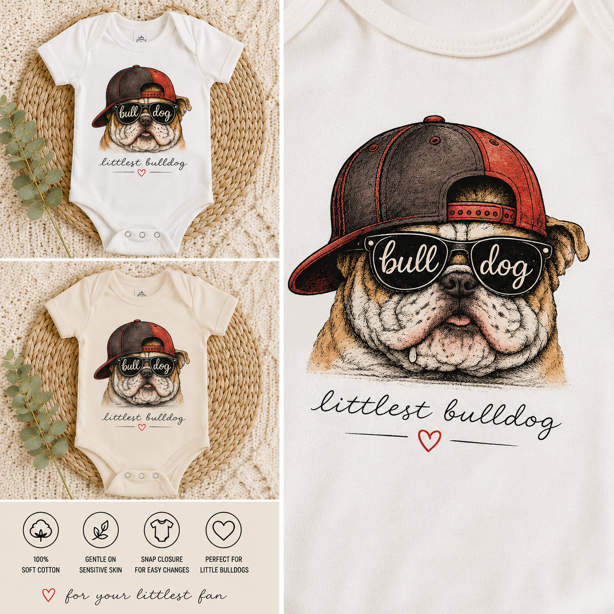 Littlest Bulldog Onesie
