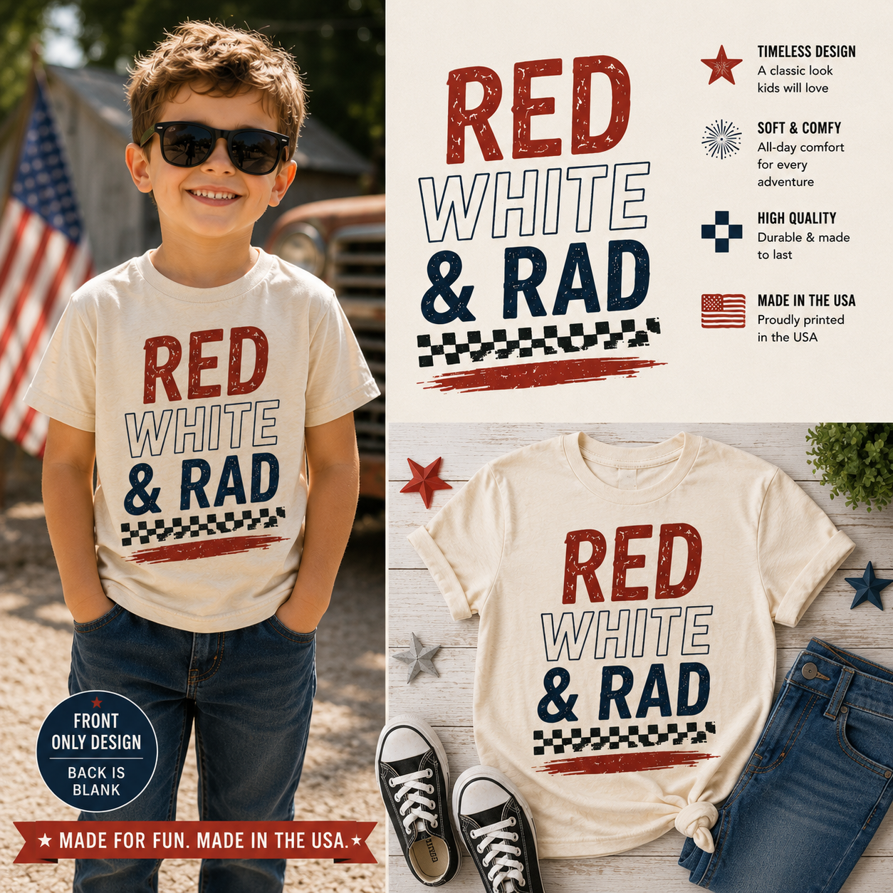 Red White and Rad Toddler