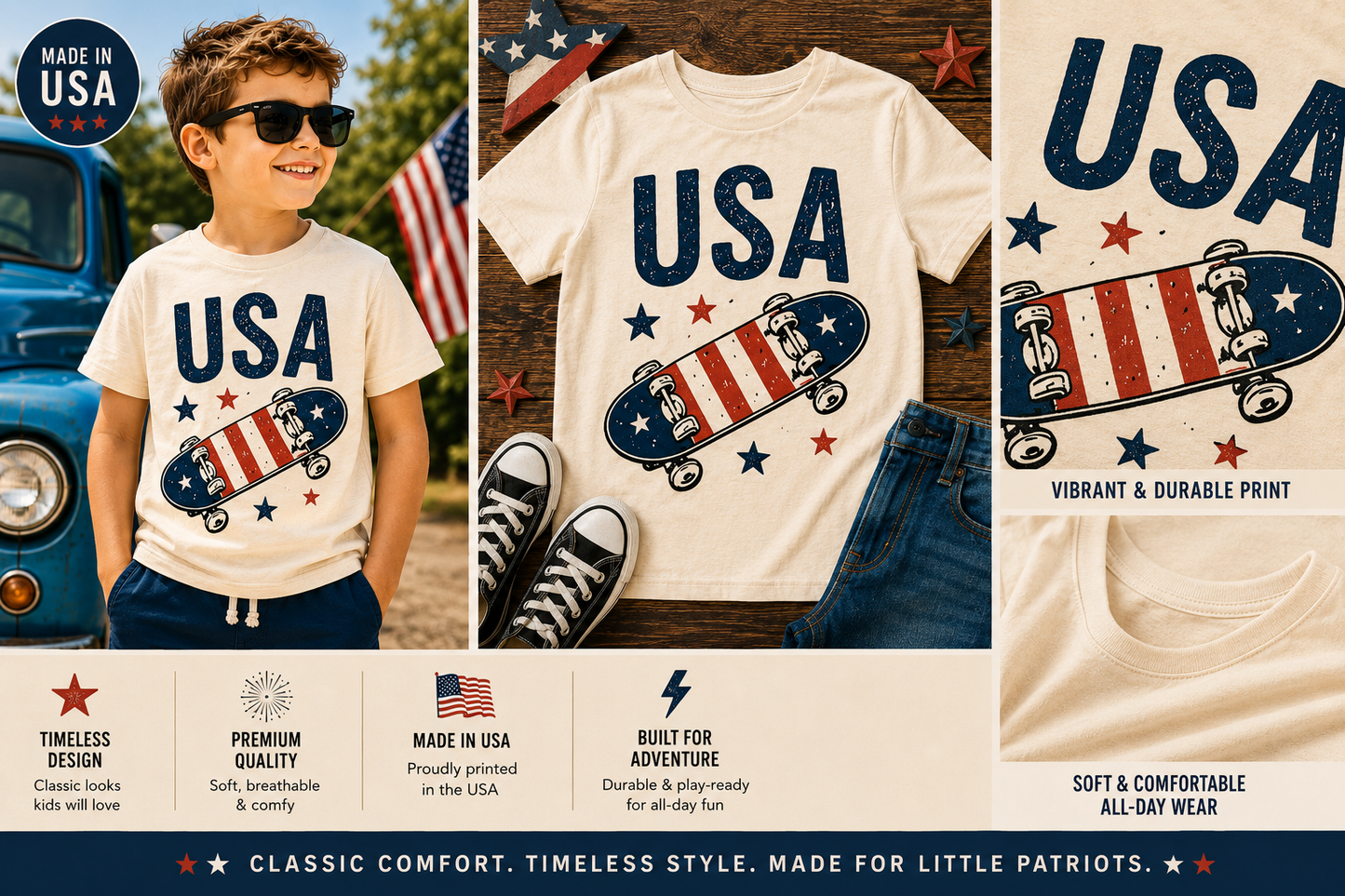 USA Patriotic Skateboard Toddler