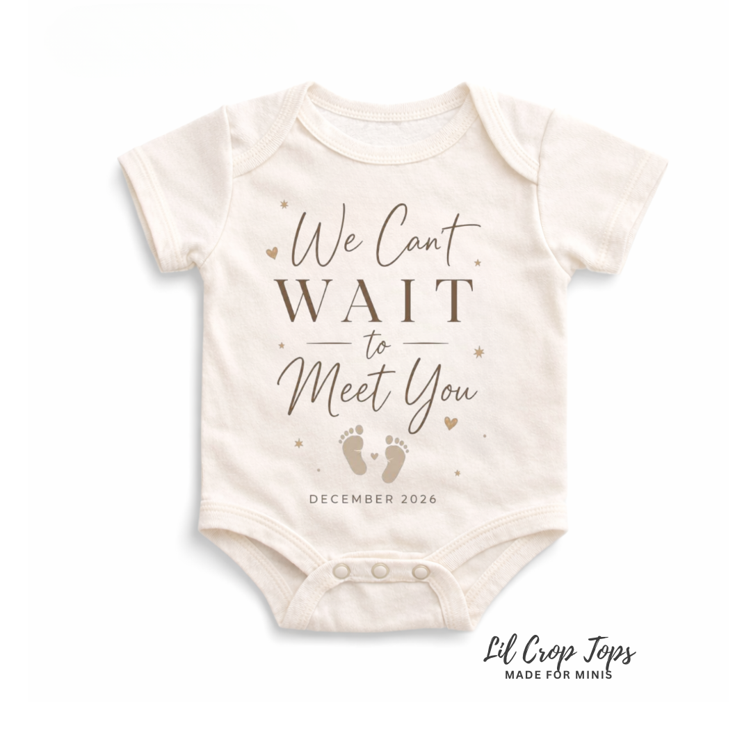 We Cant Wait To Meet You Onesie