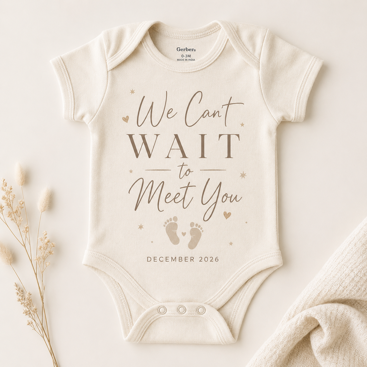 We Cant Wait To Meet You Onesie