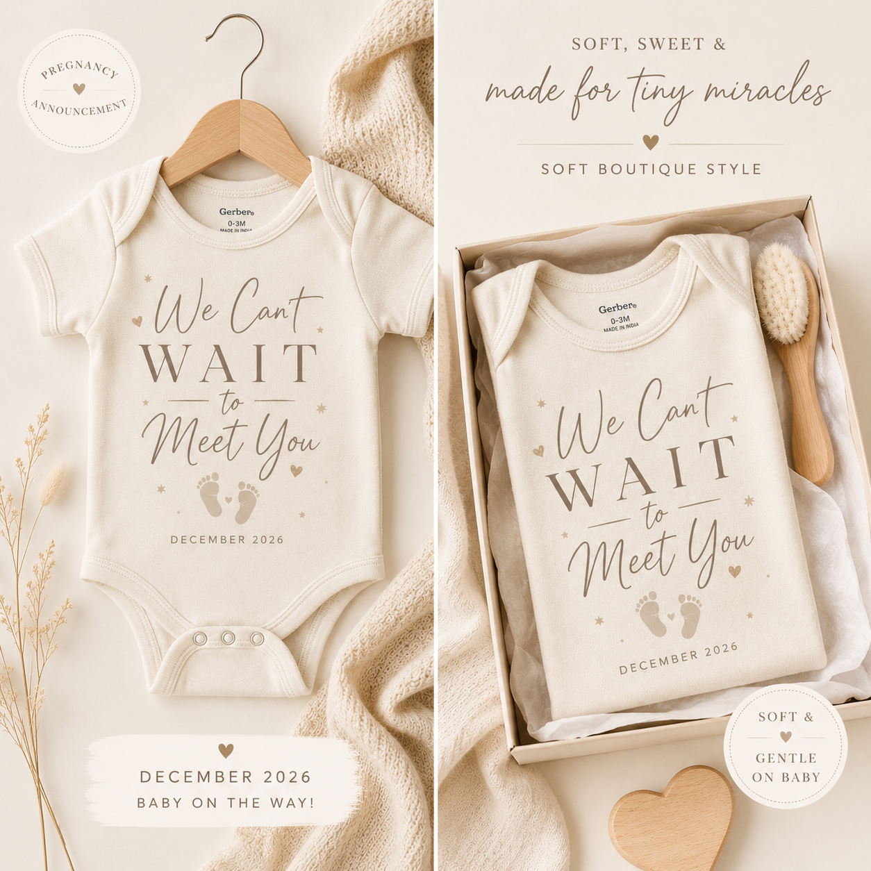 We Cant Wait To Meet You Onesie