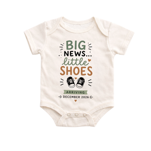 Big News Little Shoes Onesie