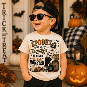 Little Monster Halloween Shirt, Spooky By Day Shirt, Toddler Skeleton Shirt, Baby Halloween Outfit, Vintage Halloween Shirt, Kids Spooky Tee