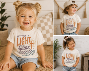 Christian Kids Shirt, Let Your Light Shine Shirt, Matthew 5:16 Kids Tee, Toddler Christian Shirt, Bible Verse Shirt, Faith Based Gift
