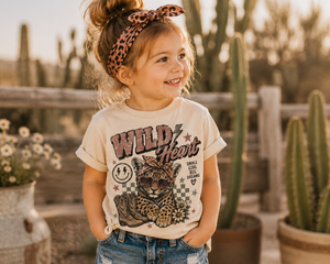 Leopard Shirt for Girls, Wild Heart Toddler Tee, Baby Leopard Bodysuit, Cowgirl Kids Shirt, Western Girl Outfit, Animal Lover Gift