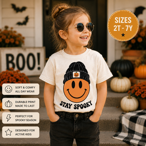 Stay Spooky Smiley Face Shirt, Halloween Smiley Shirt, Toddler Halloween Shirt, Kids Halloween Tee, Retro Halloween Shirt, Spooky Season Outfit