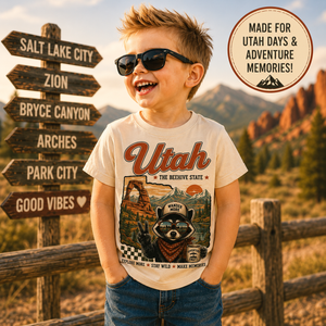 Utah Baby Gift, Utah Kids Shirt, Utah Baby Bodysuit, Toddler Utah Shirt, Beehive State Tee, Little Explorer Mountain Adventure Outfit