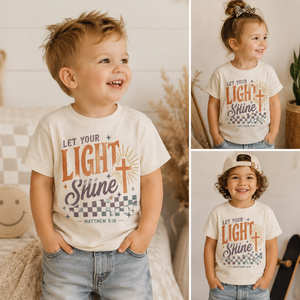 Christian Kids Shirt, Let Your Light Shine Shirt, Matthew 5:16 Kids Tee, Toddler Christian Shirt, Bible Verse Shirt, Faith Based Gift