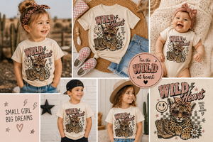 Leopard Shirt for Girls, Wild Heart Toddler Tee, Baby Leopard Bodysuit, Cowgirl Kids Shirt, Western Girl Outfit, Animal Lover Gift