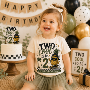 2nd Birthday Shirt, Two Cool Birthday Shirt, Personalized 2nd Birthday Outfit, Toddler Birthday Tee, Pineapple Birthday Shirt