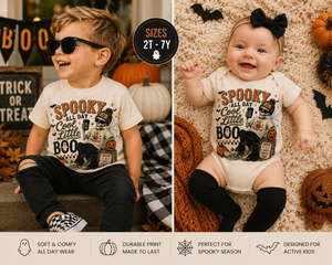 Spooky All Day Cool Little Boo Shirt, Halloween Toddler Shirt, Baby Halloween Bodysuit, Skeleton Halloween Shirt, Vintage Halloween Tee, Spooky Season Outfit