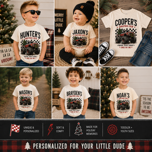 Personalized Monster Truck Christmas Shirt, Custom Name Christmas Shirt, Kids Christmas Truck Tee, Toddler Christmas Shirt, Christmas Crew Shirt, Holiday Gift
