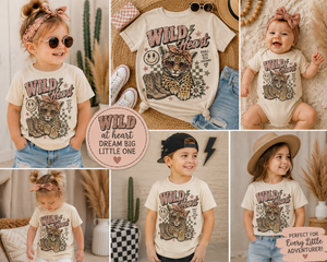 Leopard Shirt for Girls, Wild Heart Toddler Tee, Baby Leopard Bodysuit, Cowgirl Kids Shirt, Western Girl Outfit, Animal Lover Gift