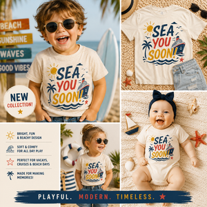 Sea You Soon Shirt, Cruise Shirt for Kids, Family Cruise Shirt, Toddler Cruise Outfit, Baby Cruise Bodysuit, Beach Vacation Shirt, Summer Kids Tee