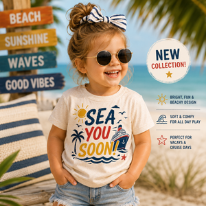 Sea You Soon Shirt, Cruise Shirt for Kids, Family Cruise Shirt, Toddler Cruise Outfit, Baby Cruise Bodysuit, Beach Vacation Shirt, Summer Kids Tee